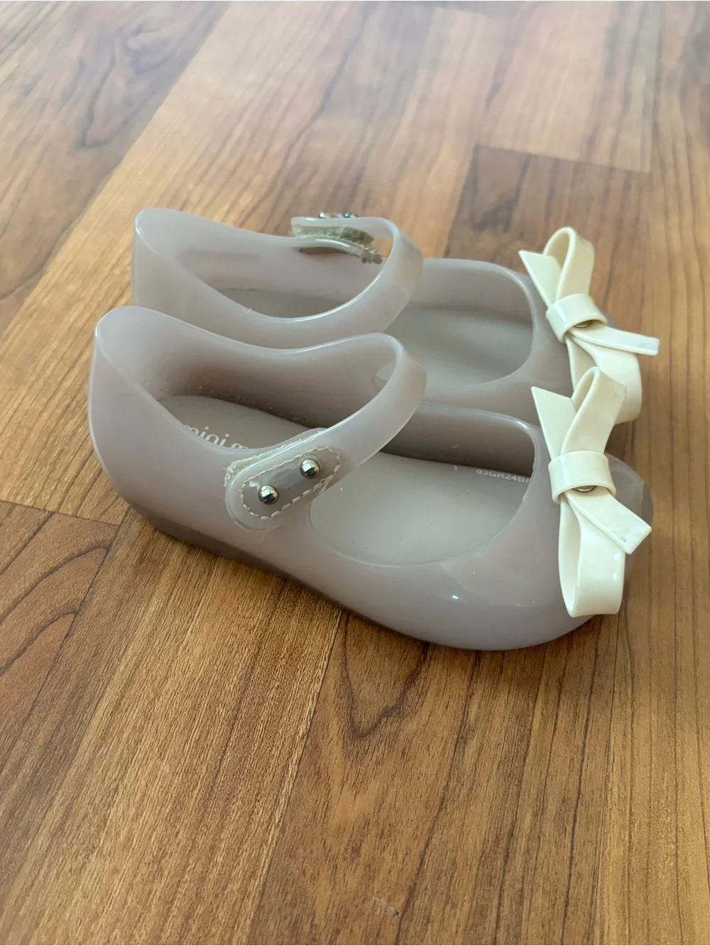 Mini Melissa Girls' Ultragirl Pink Bow Jelly Mary Jane Shoes Size 7